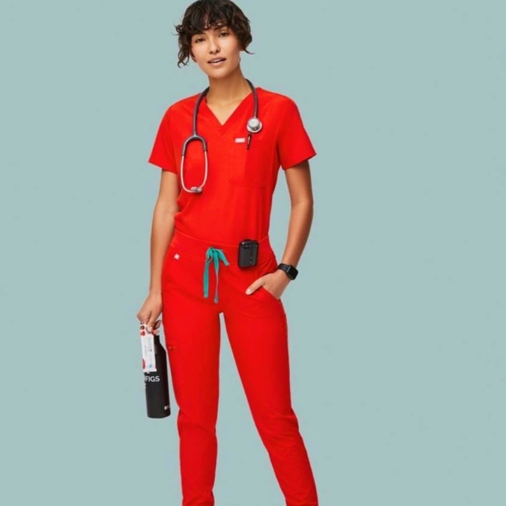 Figs scrub set XXS AWESOME RED Limited edition Fionlite Joggers & Catarina top